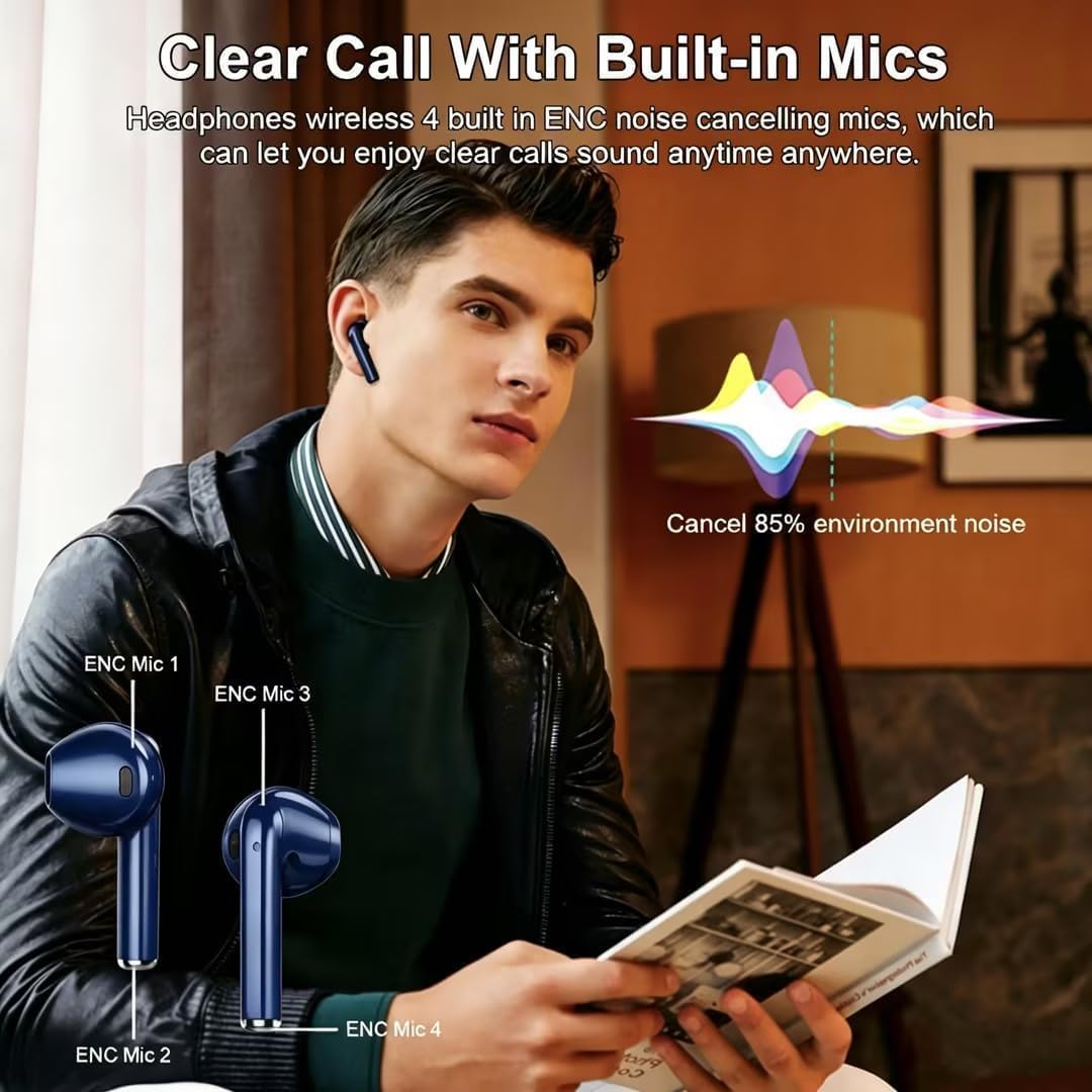 Drsaec Bluetooth Kopfhörer, 2026 Neu 6D Tiefer Bass In Ear Kopfhörer Kabellos Bluetooth 5.3 Kabellos