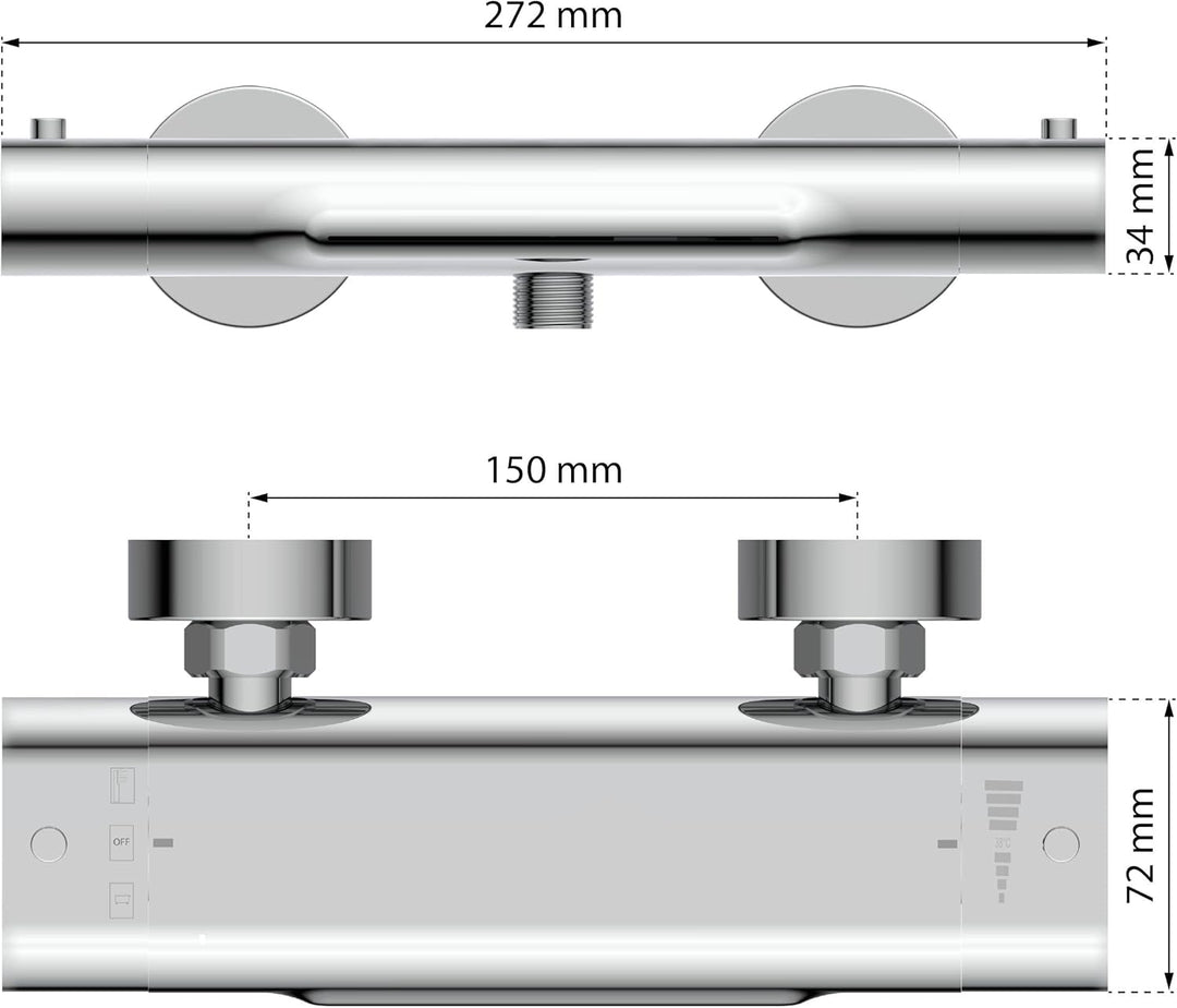Görbach Edelstahl Duschsystem Duschset ohne Armatur Regendusche Überkopfbrauseset & EISL Badewannena