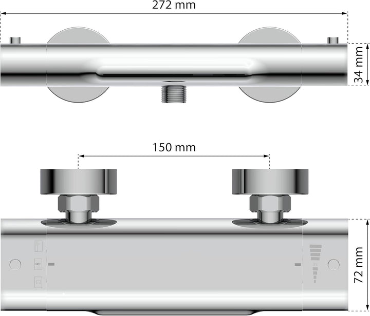 Görbach Edelstahl Duschsystem Duschset ohne Armatur Regendusche Überkopfbrauseset & EISL Badewannena