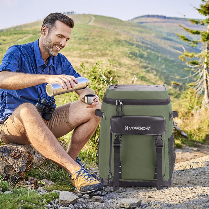 Vogshow Kühlrucksack 30L Kühltasche Gross Kühlbox Wasserdicht Picknickrucksack Auslaufsicher Thermot