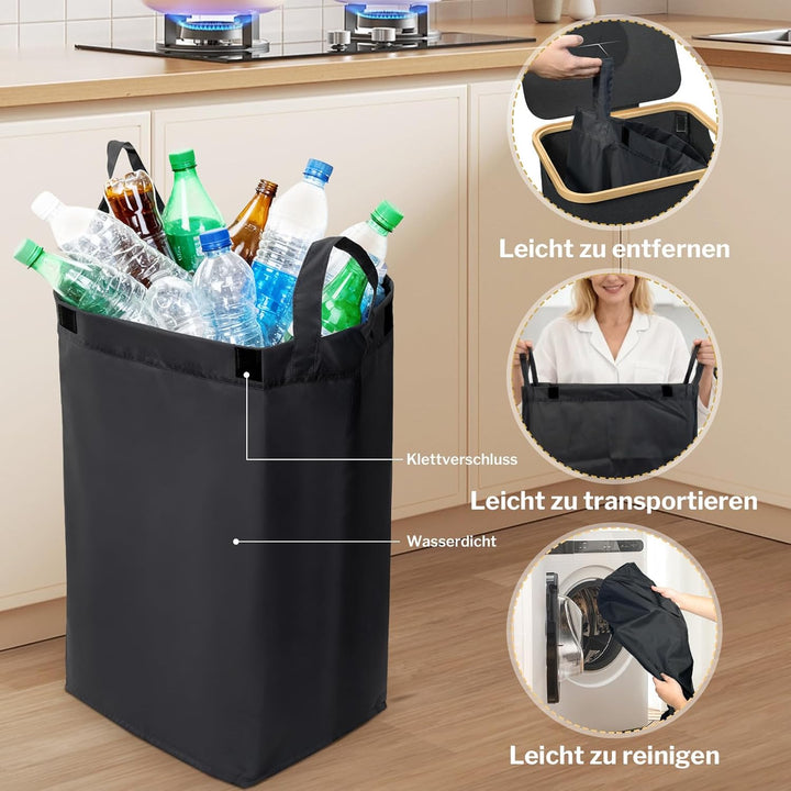 PeranoRidia 100L Pfandflaschen Sammelbehälter [INKL. TRAGETASCHE], Flaschensammler Leergut, PET Flas