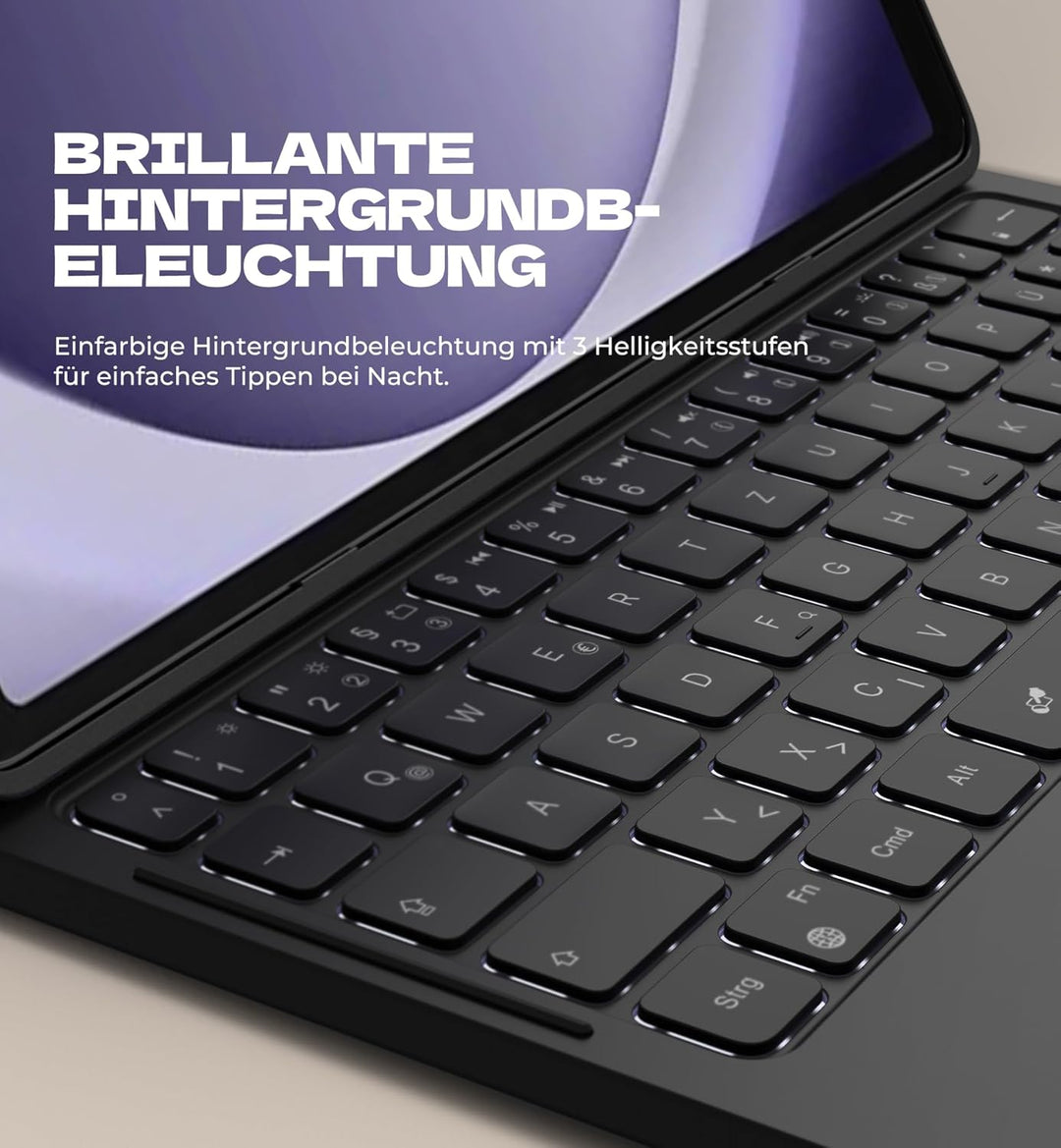 Dexnor Tastatur Hülle für Samsung Galaxy Tab A9+ Plus 11 Zoll 2023, Keyboard Cover mit Magnetisch Mu