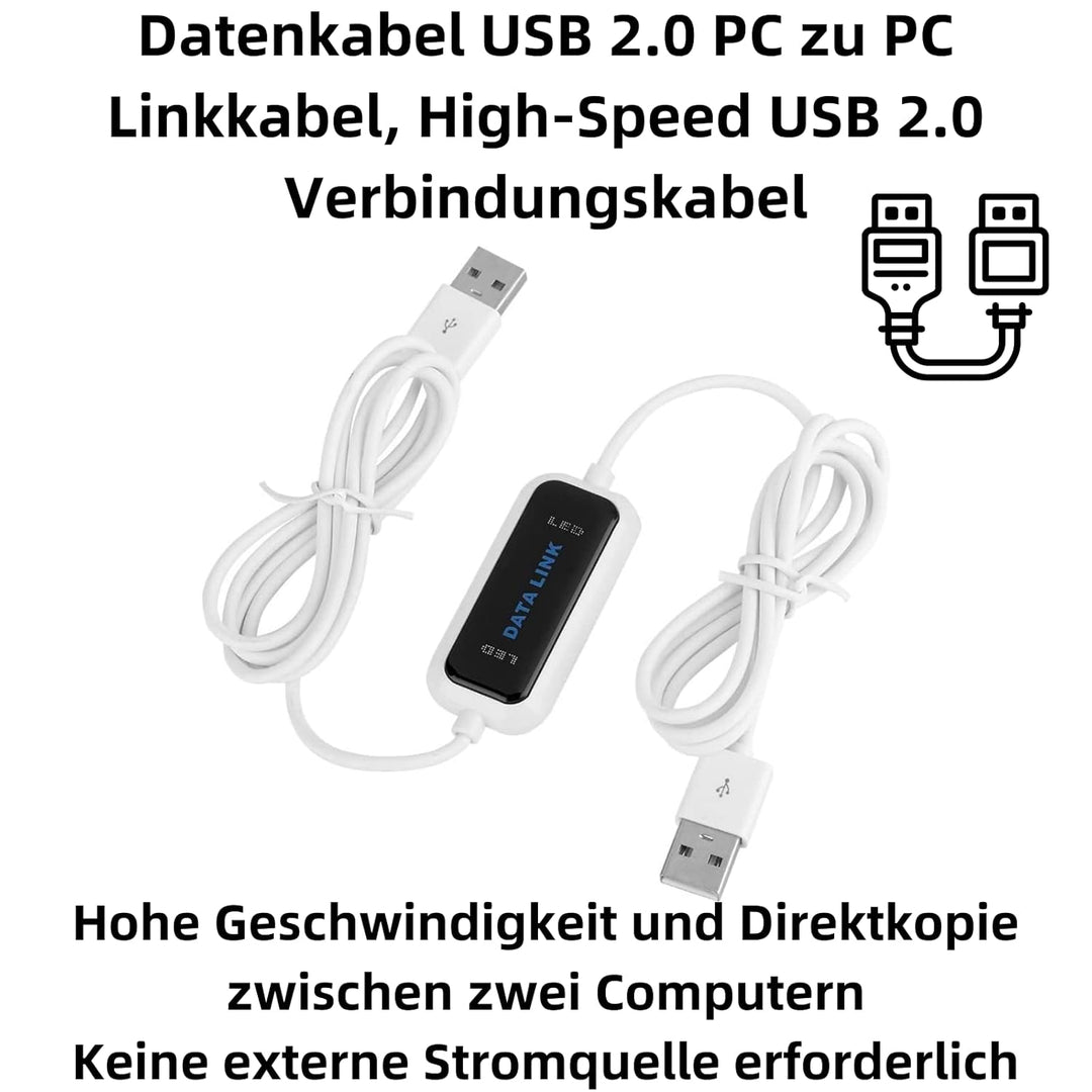 P79C High-Speed USB 2.0 Datenkabel – 160 cm PC-zu-PC Linkkabel für schnelle Datenübertragung und Mul