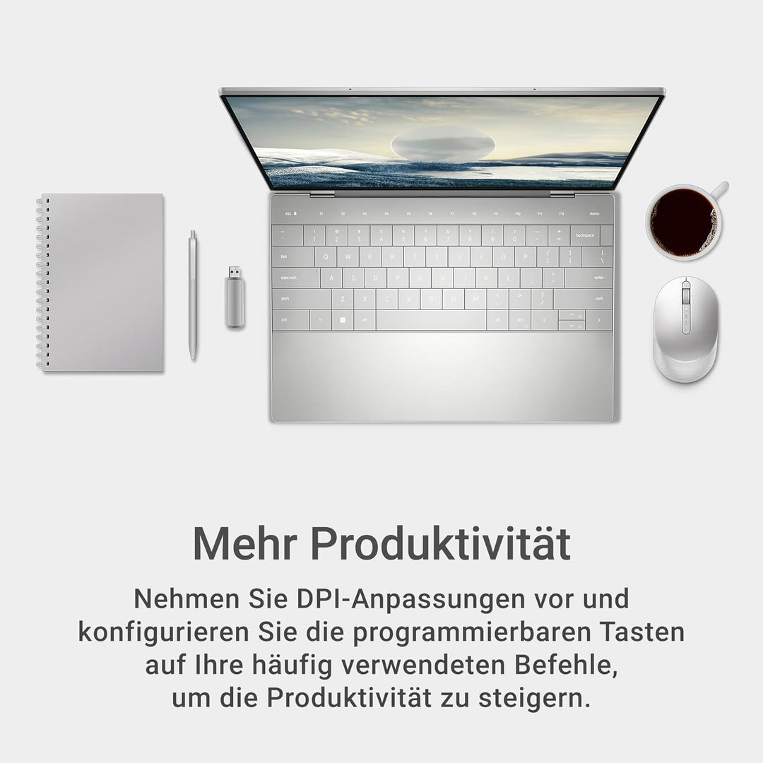 DELL Premier wiederaufladbare Wireless-Maus – MS7421W – Platinum Silver (Silber) Classic, Classic