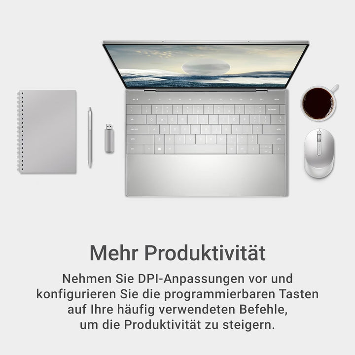 DELL Premier wiederaufladbare Wireless-Maus – MS7421W – Platinum Silver (Silber) Classic, Classic
