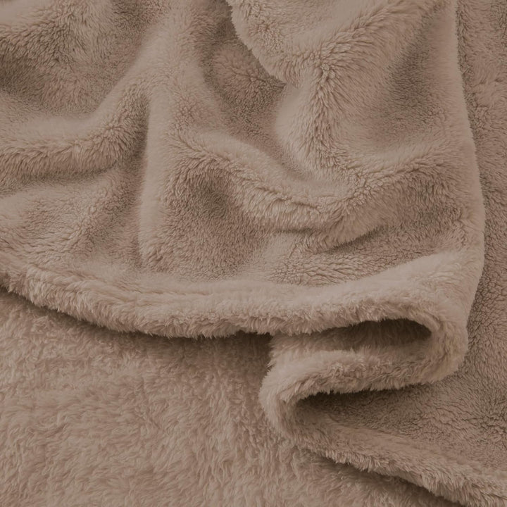 Erwin Müller Teddy-Fleece-Wohndecke Salerno, Fleece-Decke, Kuscheldecke Taupe Grösse 150x200 cm - fl