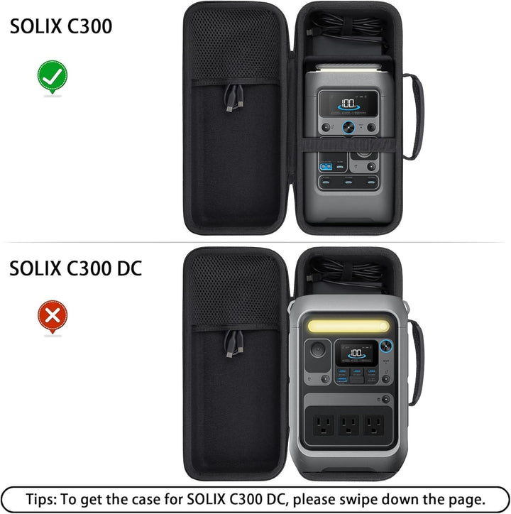 co2CREA Hart Reise Schutz Hülle Etui Tasche für Anker SOLIX C300 DC Powerbank Powerstation 300W Outd