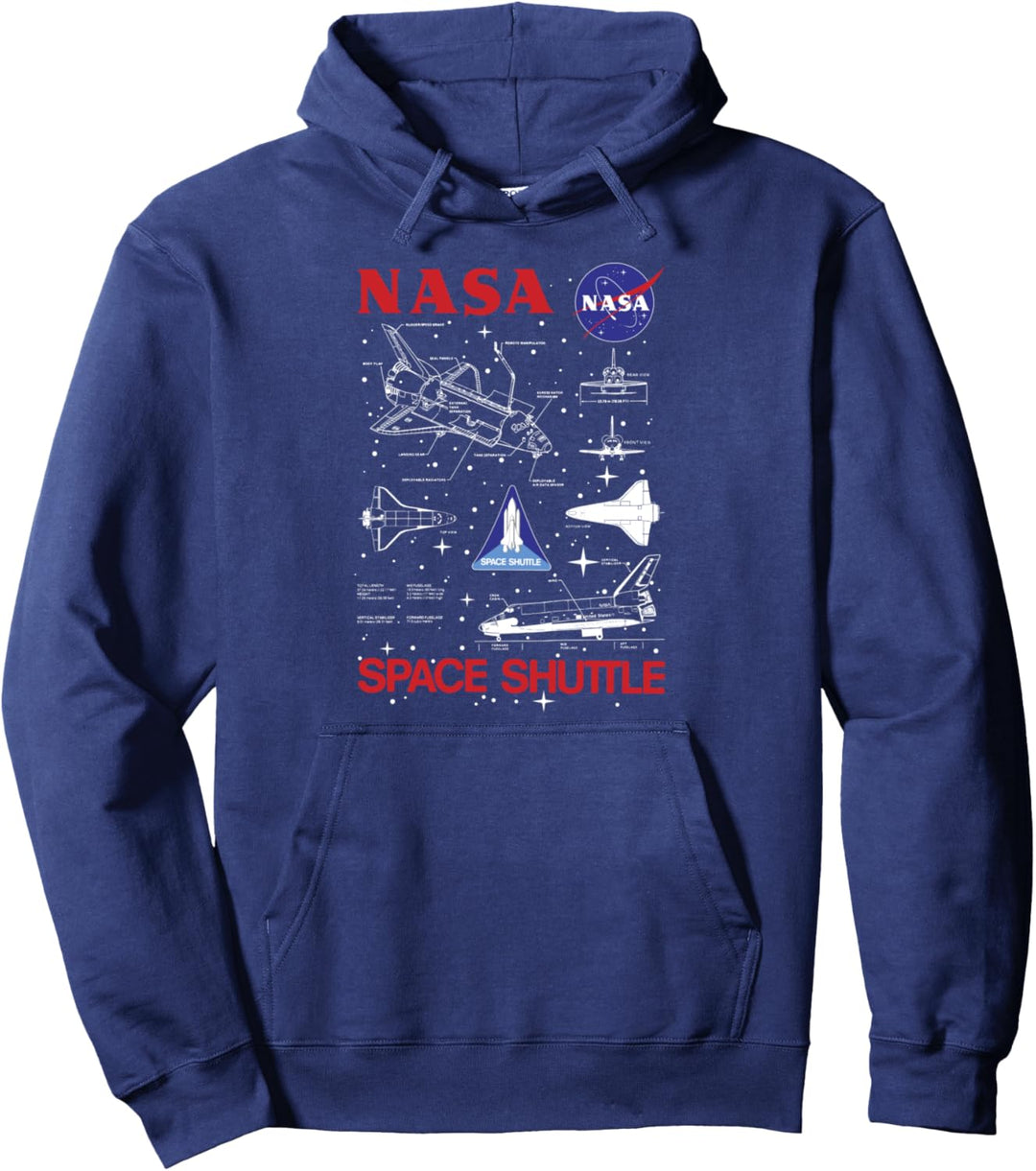 NASA Space Shuttle Schematic Blue Print Pullover Hoodie
