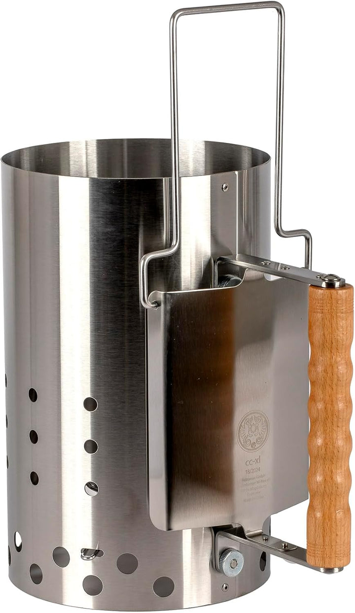 Petromax Anzündkamin XL aus Edelstahl – 6,5 l für Holzkohle &amp; Briketts BBQ! | Optimale Luftzufuhr fü