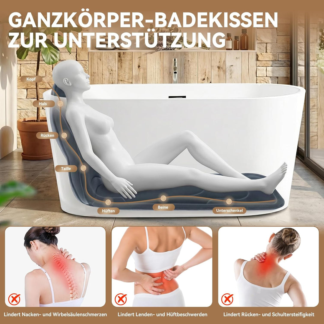 Poemland Luxus Dicke, volle Körper Badewannenkissen Mat &amp; Cushion für Badewanne Kopfstütze Hals Schu