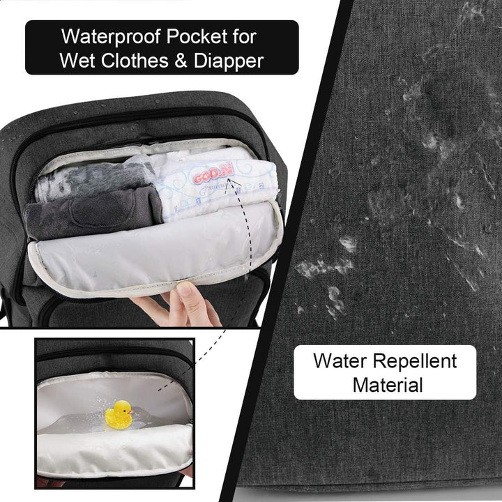 NEWHEY Wickelrucksack für Babys, wasserdicht, grosse Kapazität, Reisetasche, multifunktional, Rucksa
