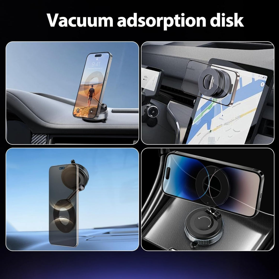 Vakuum Magnetische Handyhalterung fürs Auto, 2025 Vmag-S1, Saugnapf-Handyhalterung 360° drehbar, kla