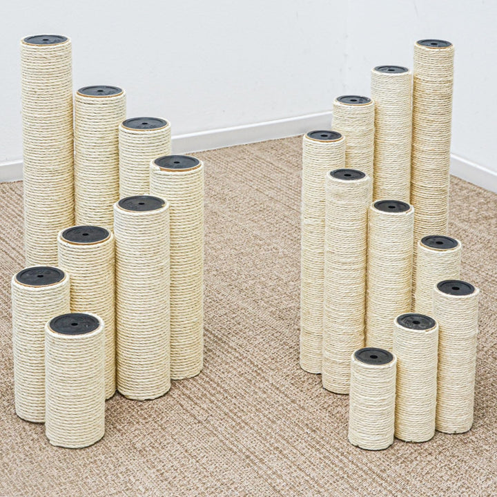 eyepower Sisal Ersatzstamm für Kratzbaum - 40 cm Ø 7,1 cm M10 - Pfotenfreund Kratzstamm rund Ersatzt