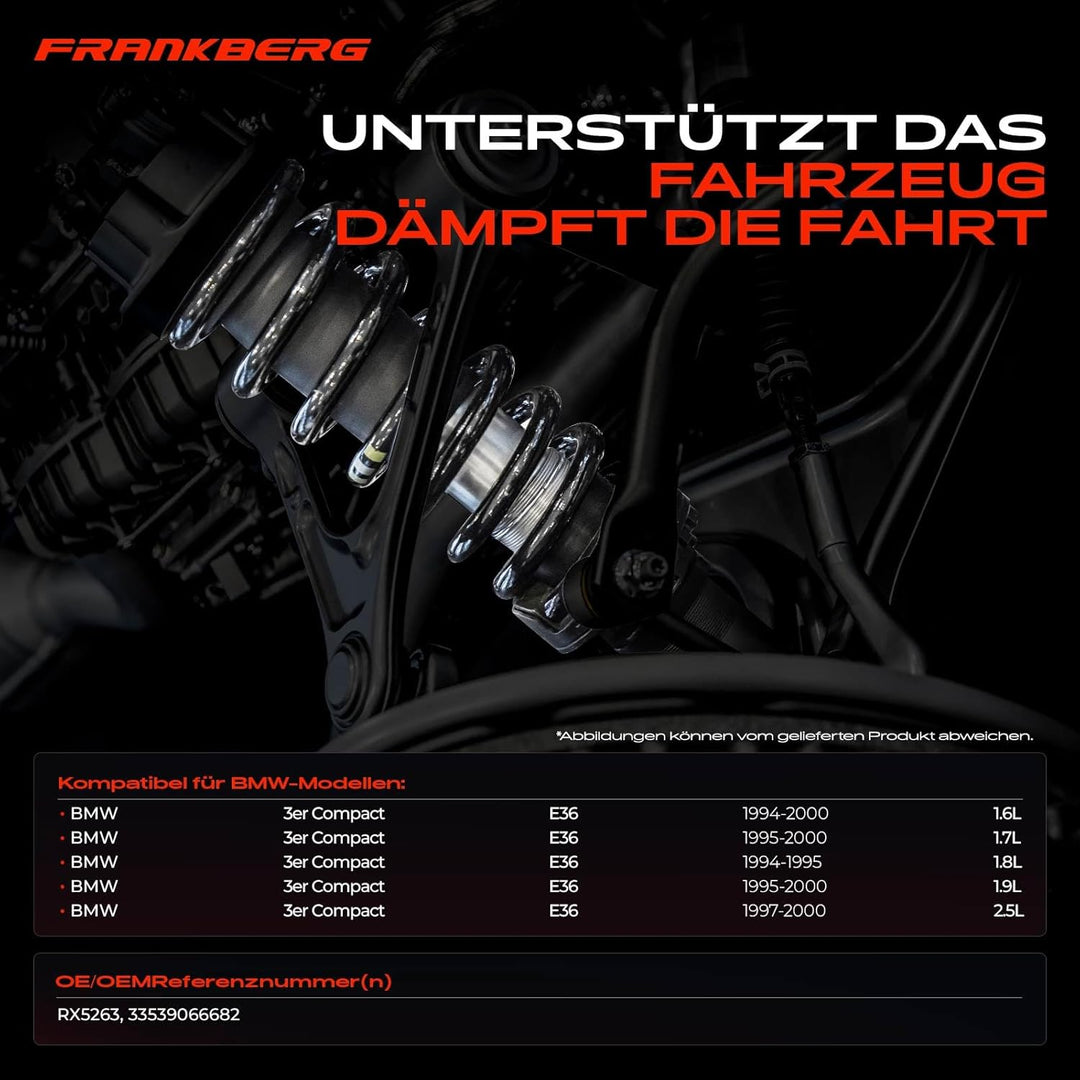 Frankberg 2x Federn Fahrwerksfeder Vorderachse Kompatibel mit 3er Compact E36 316 318 323 Schrägheck