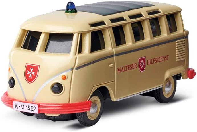 Carson 500504152 1:87 VW T1 Polizei+ Malteser Combo 2.4GHz LCD - Fahrfertiges Modell, 2.4 GHz Fernst