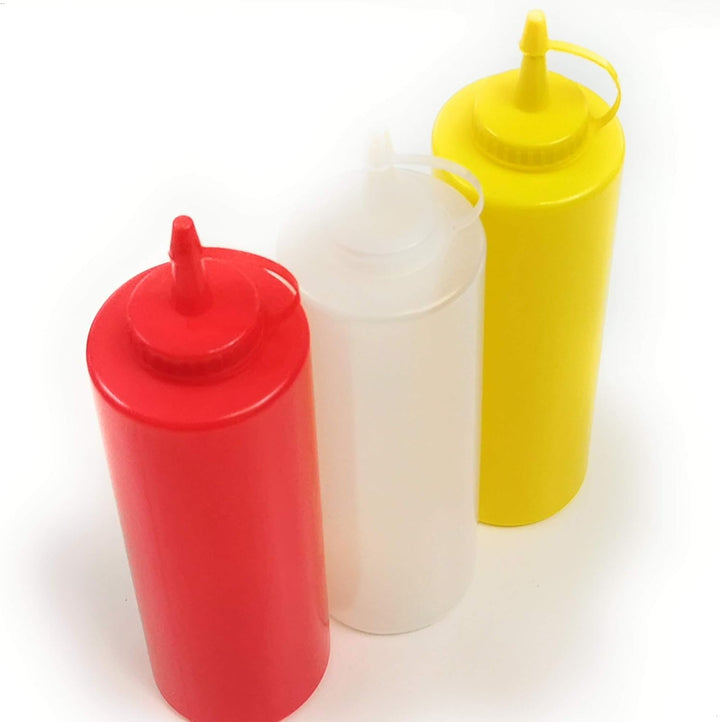 Kerafactum 3 Saucenflasche Quetschflasche 700 ml Spritzflaschen für Küche BBQ Grill Sossen Flasche f