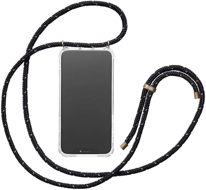 KNOK Premium Handykette für Apple iPhone 16 Pro Max, Reflect Black | Silikonhülle mit fest verbunden