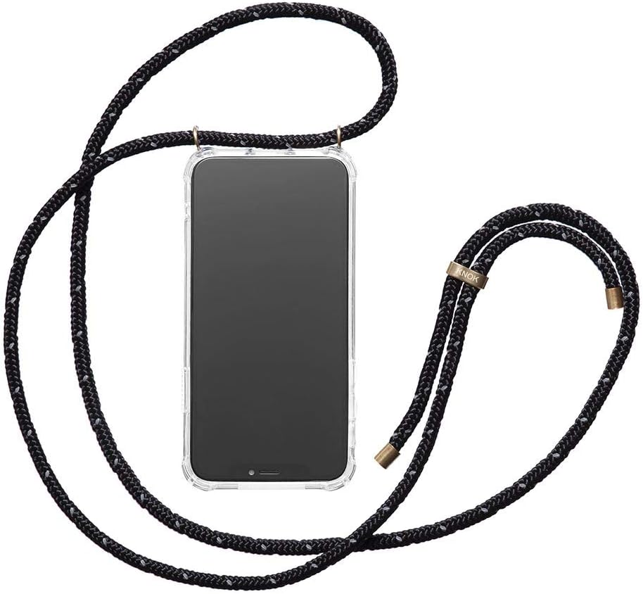 KNOK Premium Handykette für Apple iPhone 17 Pro, Reflect Black, transparent | Silikonhülle mit fest