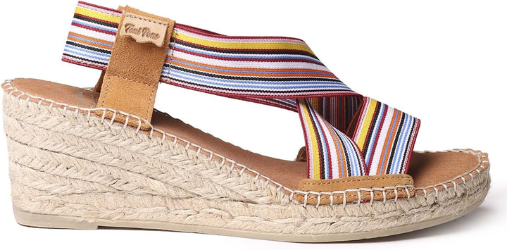 Toni Pons Tina - Espadrille für Damen elastischem Stoff., Bunt