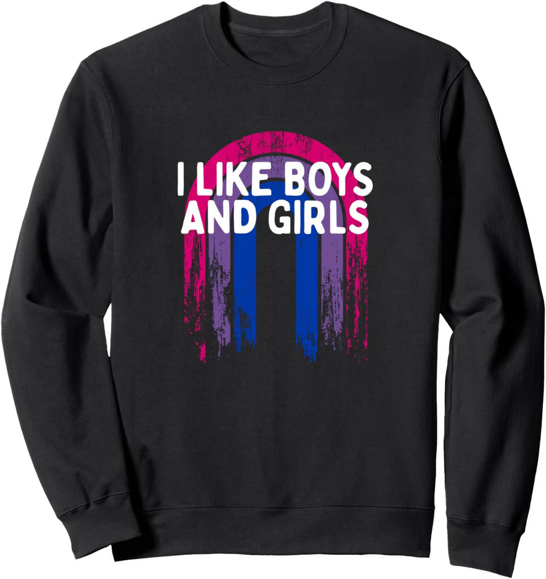 Ich mag Jungen und Mädchen bisexuelle LGBTQ Bi Pride-Paare Sweatshirt