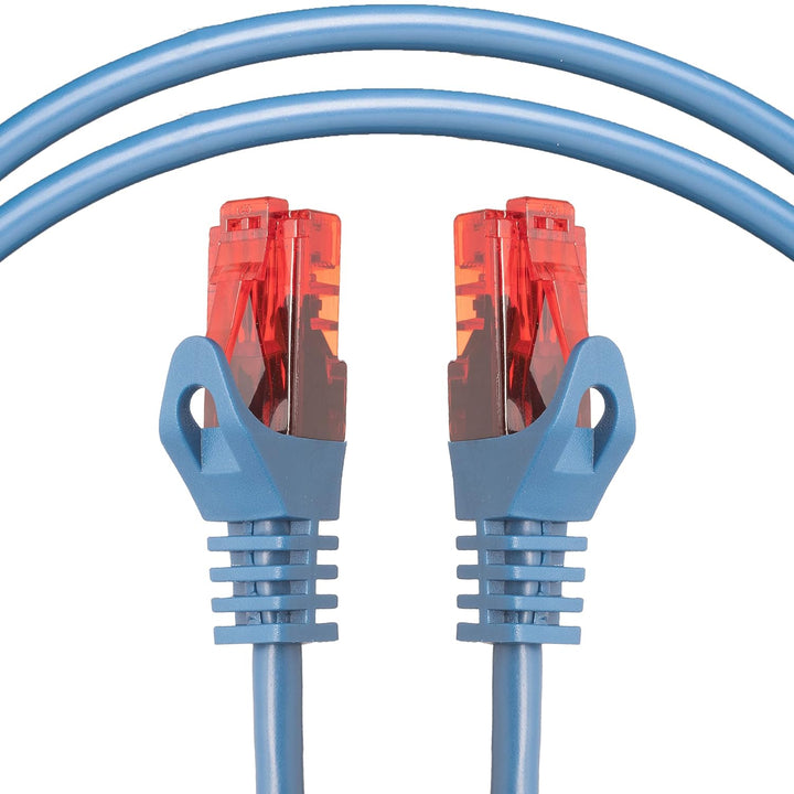 BIGtec - 10 Stück - 50m Gigabit Netzwerkkabel Patchkabel Ethernet LAN DSL Patch Kabel blau (2x RJ-45