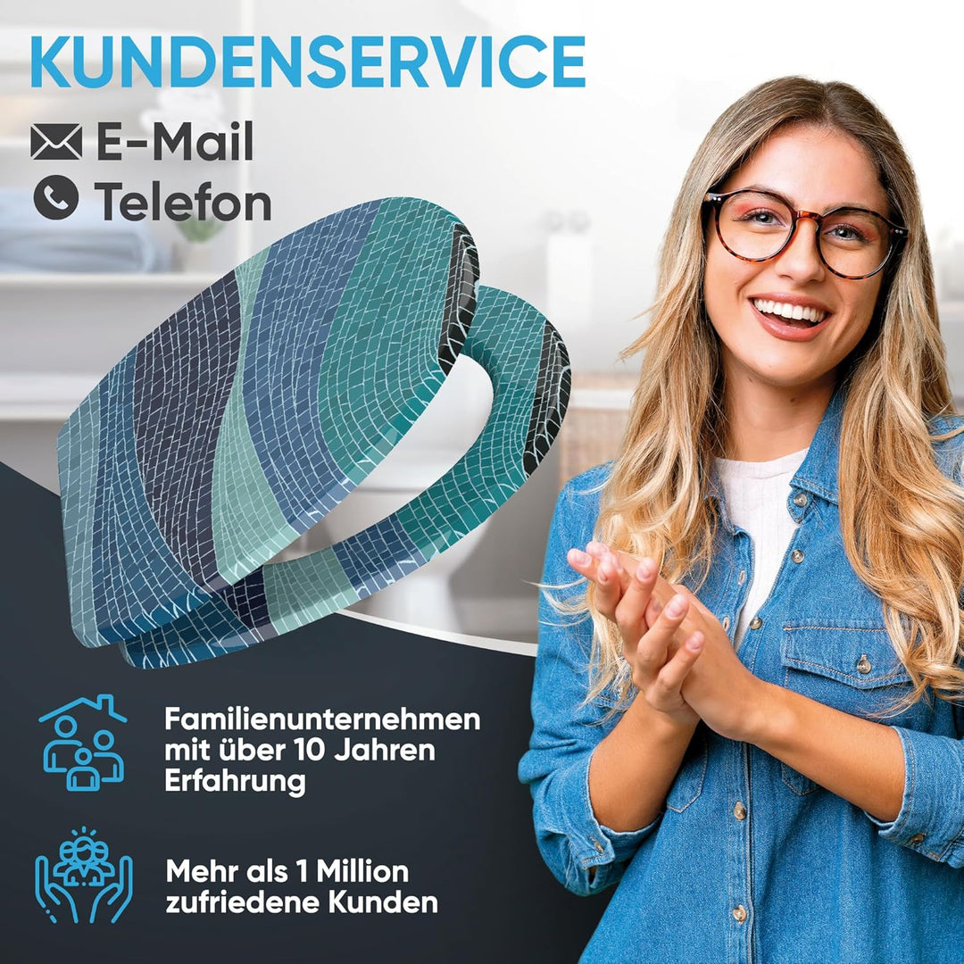 Sanilo WC Sitz mit Absenkautomatik & Schnellverschluss, Toilettendeckel per Knopfdruck abnehmbar, ei