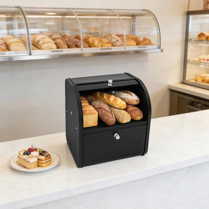 Brotkasten Doppelschichtig 2 Etagen Metall 30 x 25 x 33 cm