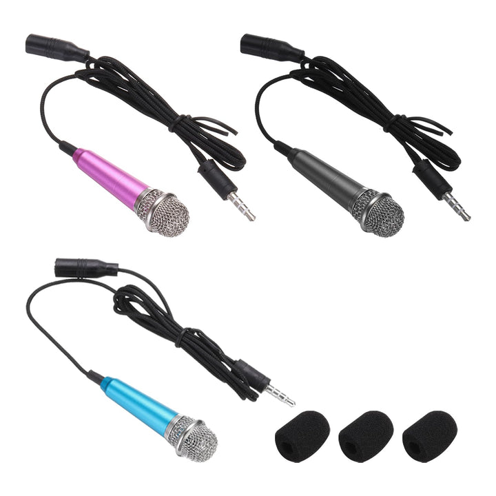 QUARKZMAN 3 Stück Mini Mikrofon Winziges Microphone Telefonmikrofon Kleines Karaoke Mikrofon mit Sch
