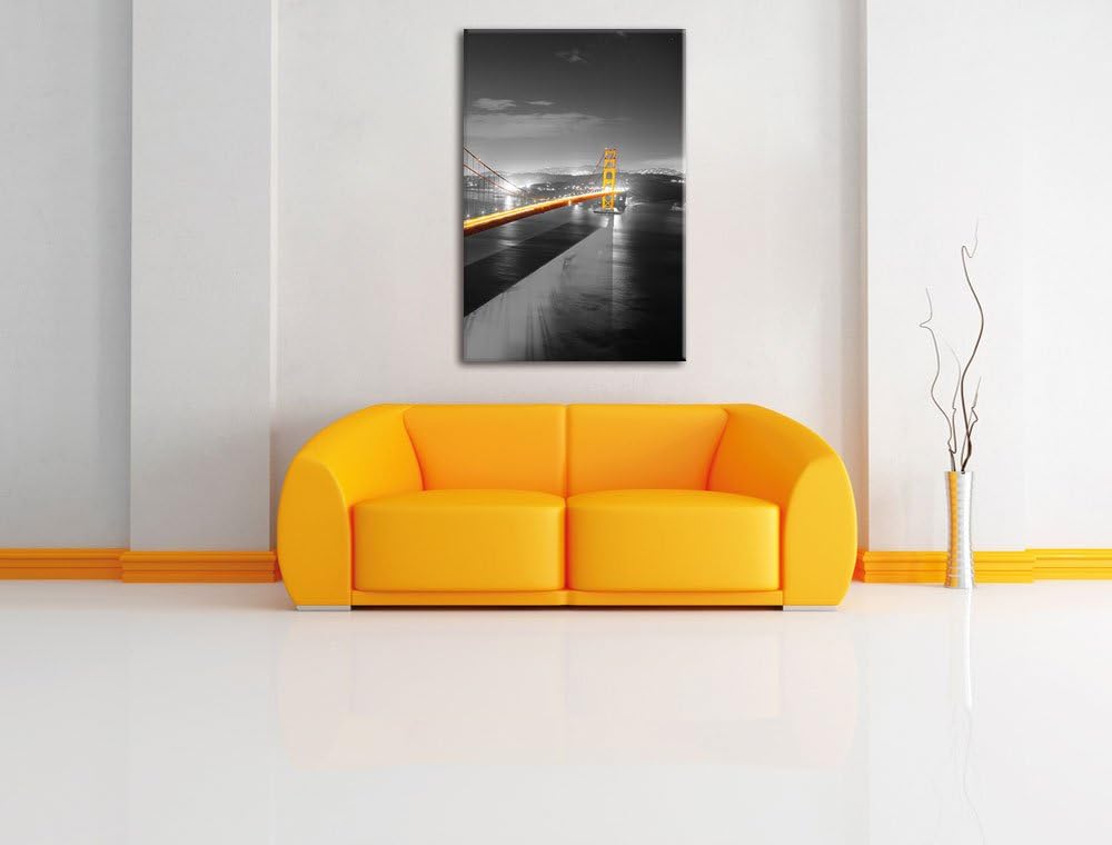 Pixxprint riesige Golden Gate Bridge als Leinwandbild/Grösse: 100x70 / Wandbild/Kunstdruck/fertig be