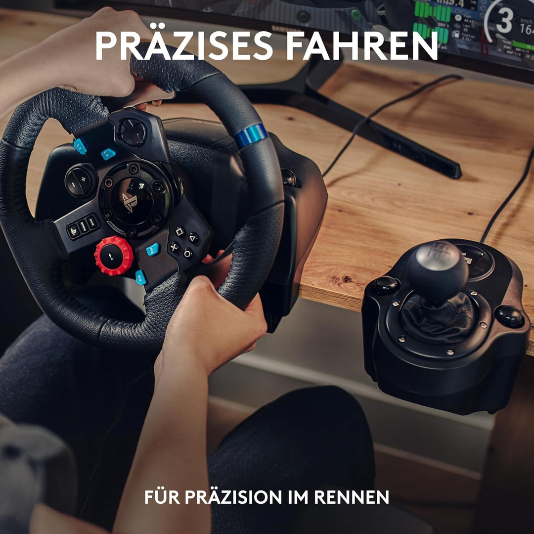 Logitech G G29 SE Driving Force Rennlenkrad und Pedale, Force Feedback, echtes Leder + Logitech G Dr