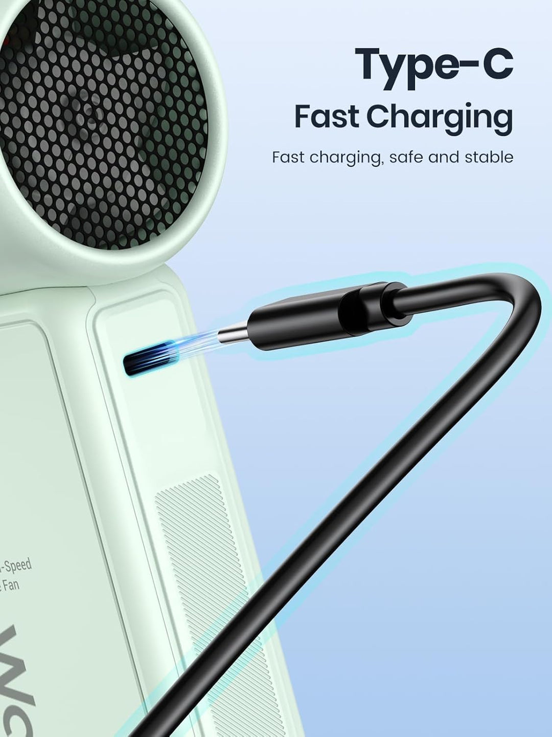 Warmco Mini Ventilator Handventilator [15 Stunden Maximale] 5000mAh Handventilator Akku Aufladbar fü