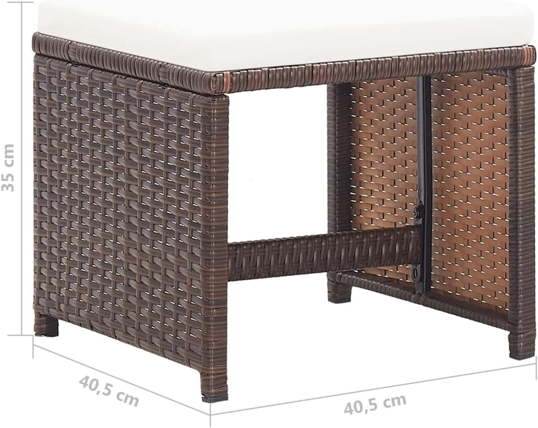 Tidyard Gartenstuhl Hocker Set 4-TLG.Sitzhocker Fusshocker Gartenhocker Gartensessel Essstuhl Stuhl