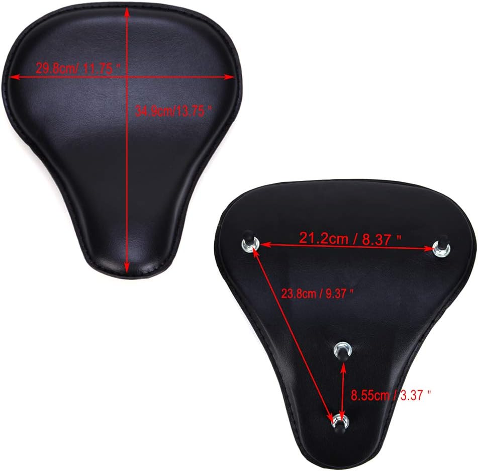 Schwarz Motorrad Leder Solo Sitz mit 3 Zoll Feder Halterung Kit für Chopper Sportster Bobber #1-Klas