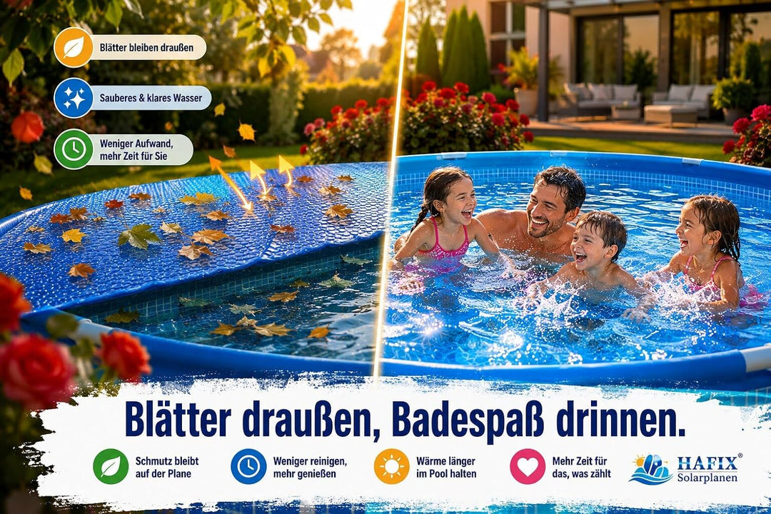 HAFIX® Solarplane Cover für runde Pools Ø 305 cm - Planengrösse Ø 290cm - Poolplane Solarpoolheizer