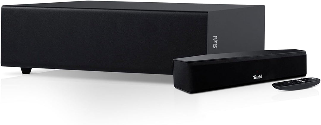 Teufel CINEBAR ONE+ 2.1 Soundsystem - Ultra-Kompakte Soundbar mit platzsparender Subwoofer, Dolby Au