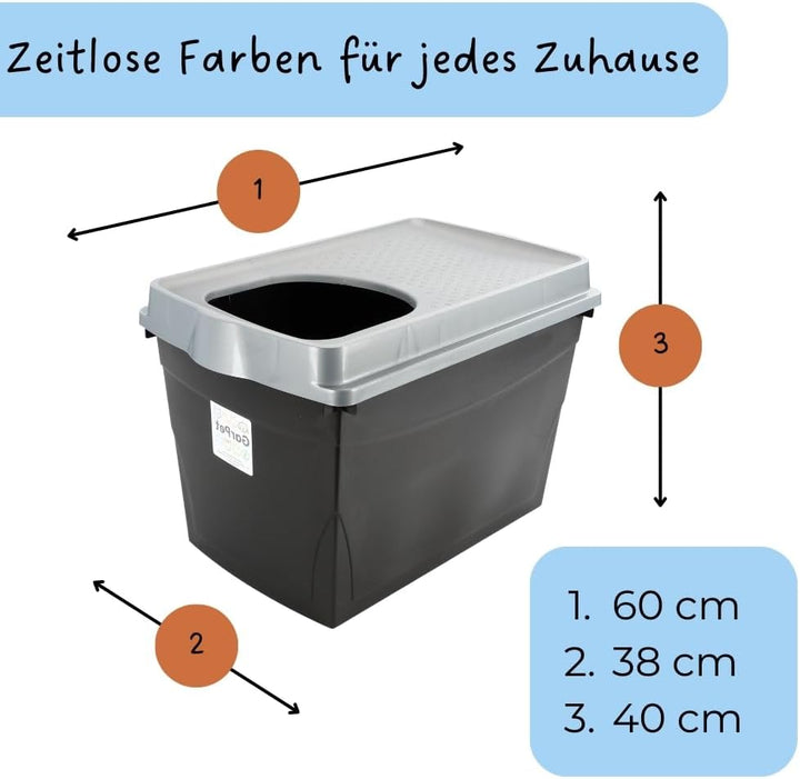 GarPet XXL Hop-In Katzenklo Katzentoilette Top Entry Jump-In Haubentoilette Gross Einstieg Oben Katz