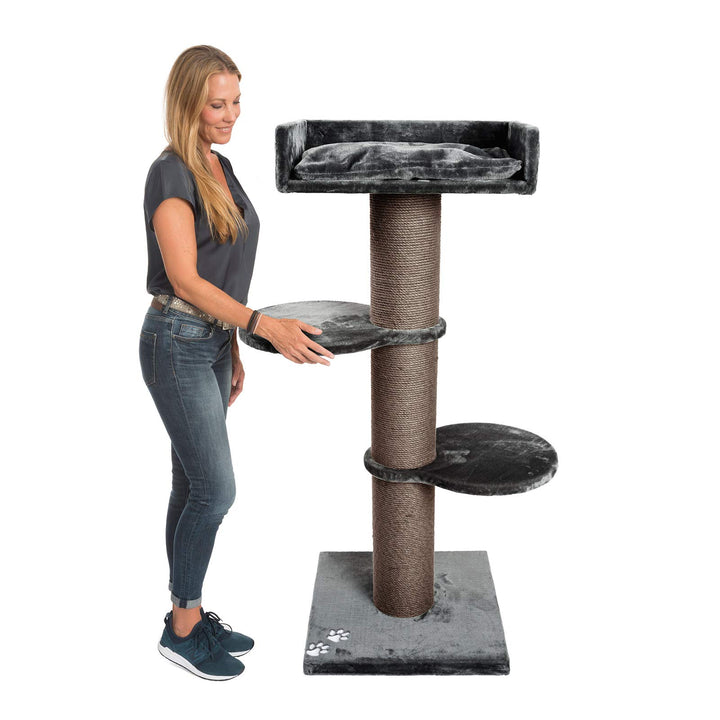 JAMAXX Premium 155cm XXL Kratzbaum für grosse schwere Katzen 20cm extra-starker Stamm, 4cm Starke Bo