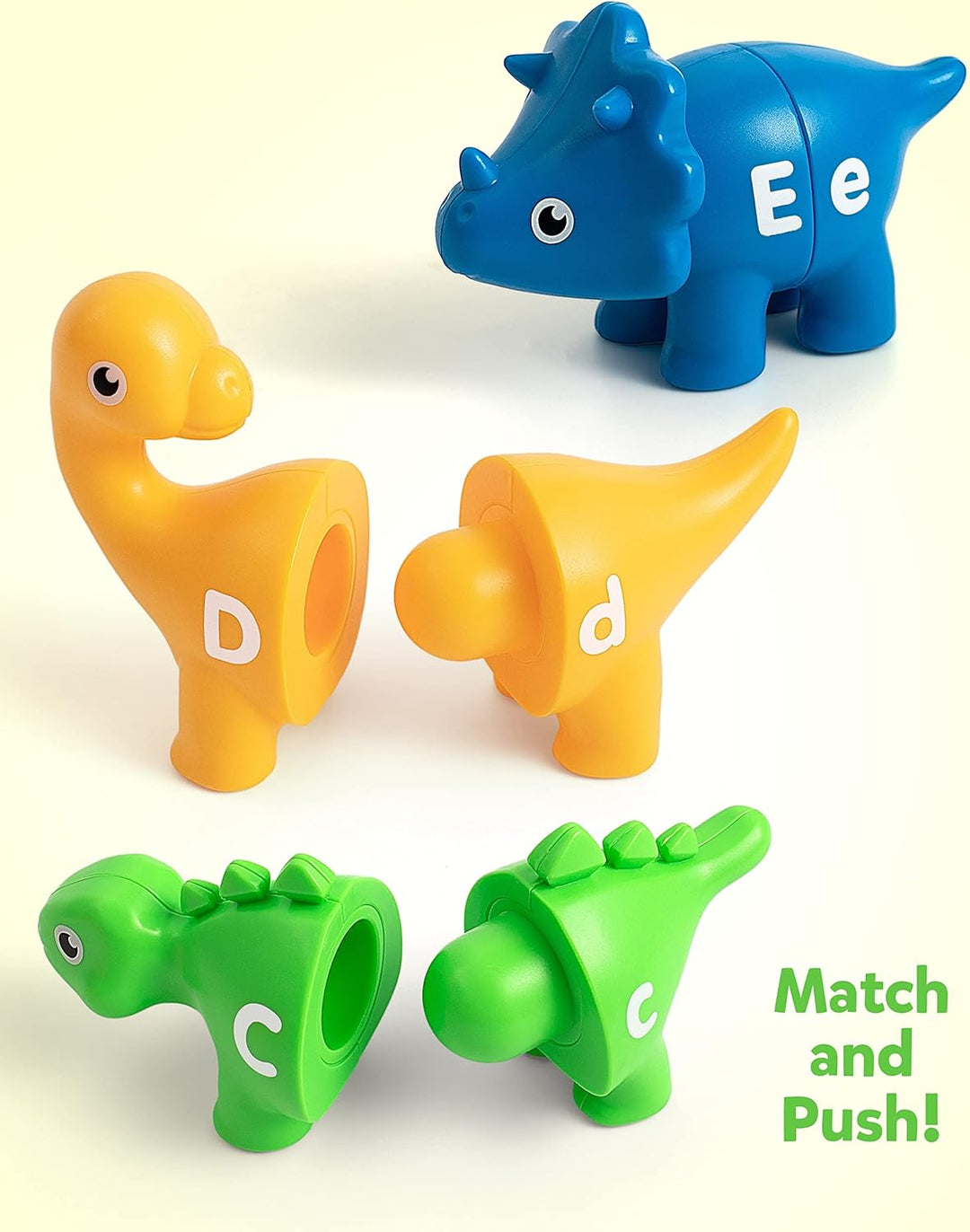 Coogam Matching Letters Feinmotorik Spielzeug, 26 PCS Double-Sided ABC Dinosaurier Alphabet Spiel mi