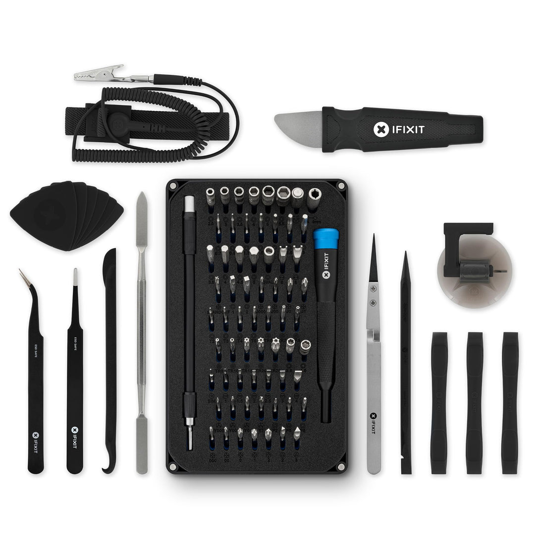 iFixit Pro Tech Werkzeugsatz (Schwarze Ausgabe) – Elektronik-Bit-Set und Öffnungswerkzeuge für Handy