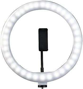 Somikon Handy Stativ mit Licht: LED-Ringlicht, Handy-Halter, Stativ, Fernauslöser, Ø 10" / 25 cm (Li