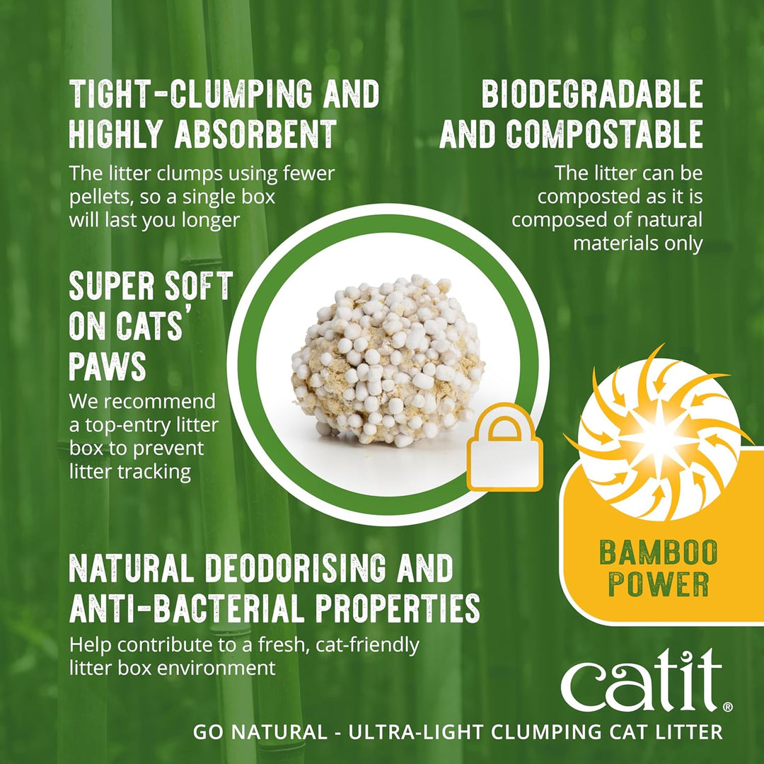 Catit Go Natural!, Klumpendes Katzenstreu aus Bambus, Vanilleduft, 1,4kg