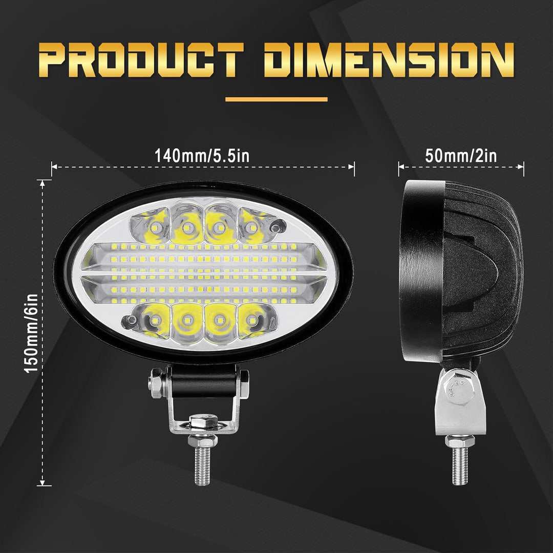 Willpower 2PCS Led Arbeitsscheinwerfer Bar 5 Zoll 14CM 24W Oval Led Scheinwerfer 12V 24V Wasserdicht