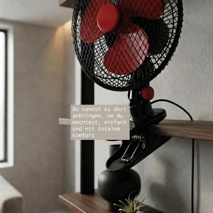 GROWMANIA Ventilator, oszillierend, 2 Geschwindigkeiten, 20 cm, 20 W, Leistung, elektrischer Ventila