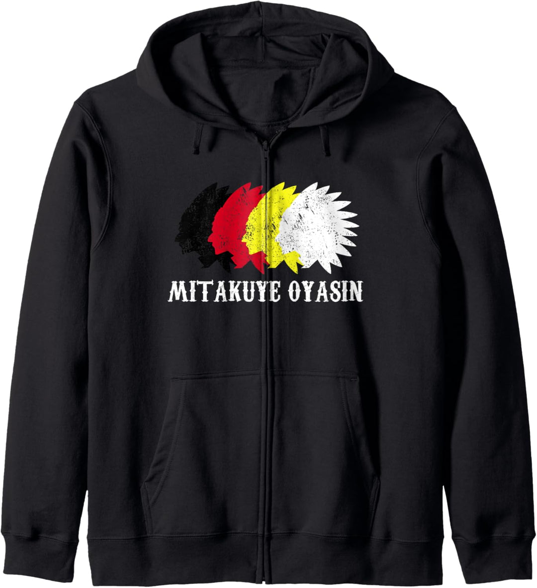 Oglala Lakota Sioux Häuptling - Indische Kultur Mitakuye Oyasin Kapuzenjacke