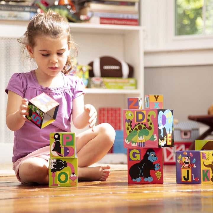 Melissa & Doug Würfel zum Stapeln und Verschachteln englisches Alphabet Alphabet-Blöcke, Alphabet-Bl