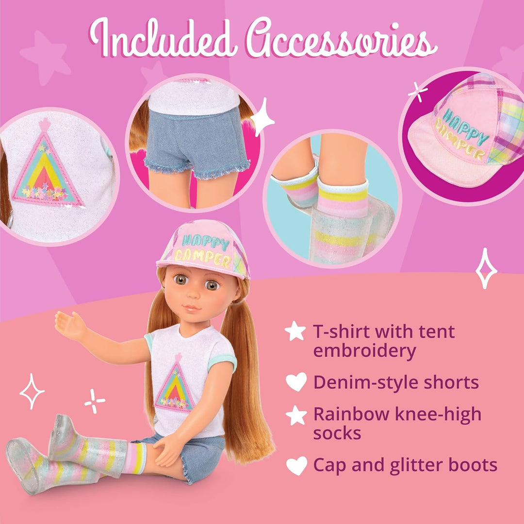 Glitter Girls Puppe Astrid – Bewegliche 36 cm Puppe mit Puppenkleidung, Zubehör und roten Langen Haa
