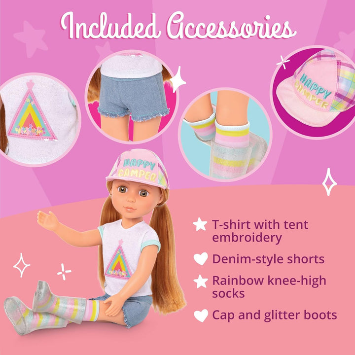 Glitter Girls Puppe Astrid – Bewegliche 36 cm Puppe mit Puppenkleidung, Zubehör und roten Langen Haa