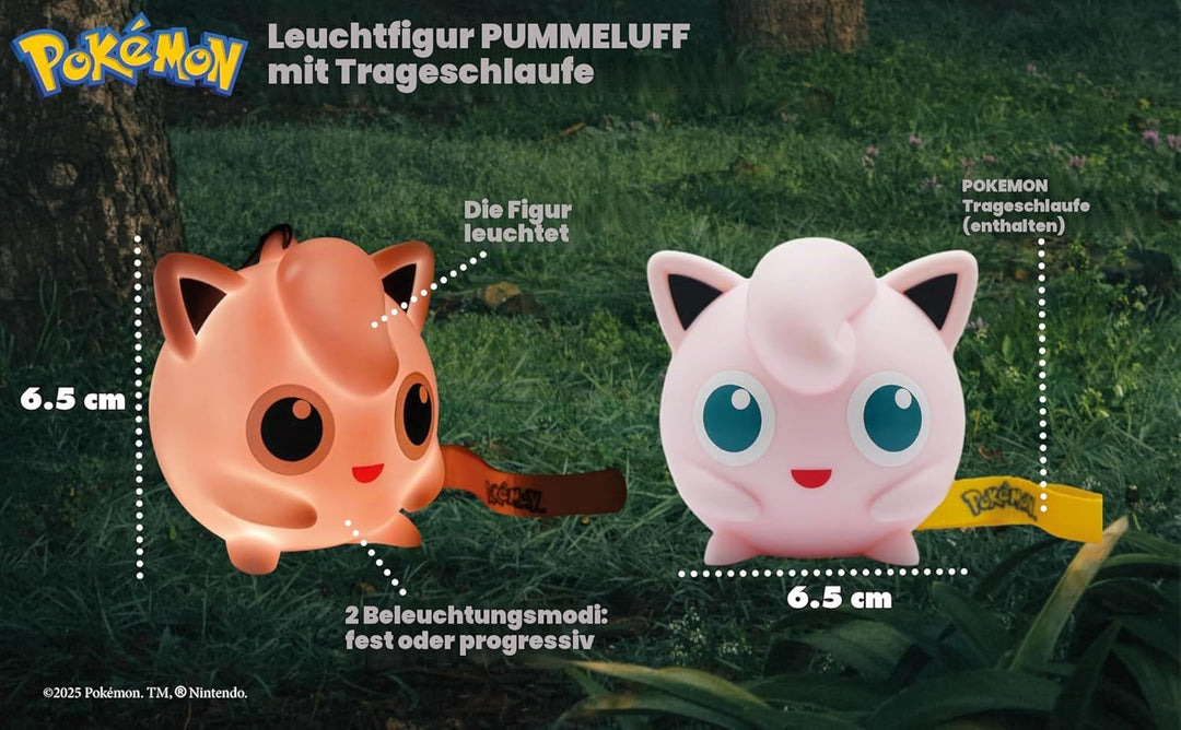 Teknofun – Offizielle Pokemon-Lizenz – Leuchtender PUMMELUFF mit Handschlaufe, leuchtende Figur für