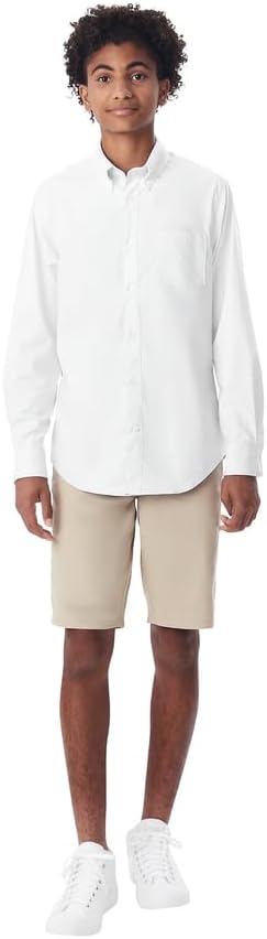 French Toast Little Boys' Long Sleeve Oxford Dress Shirt, White, 4