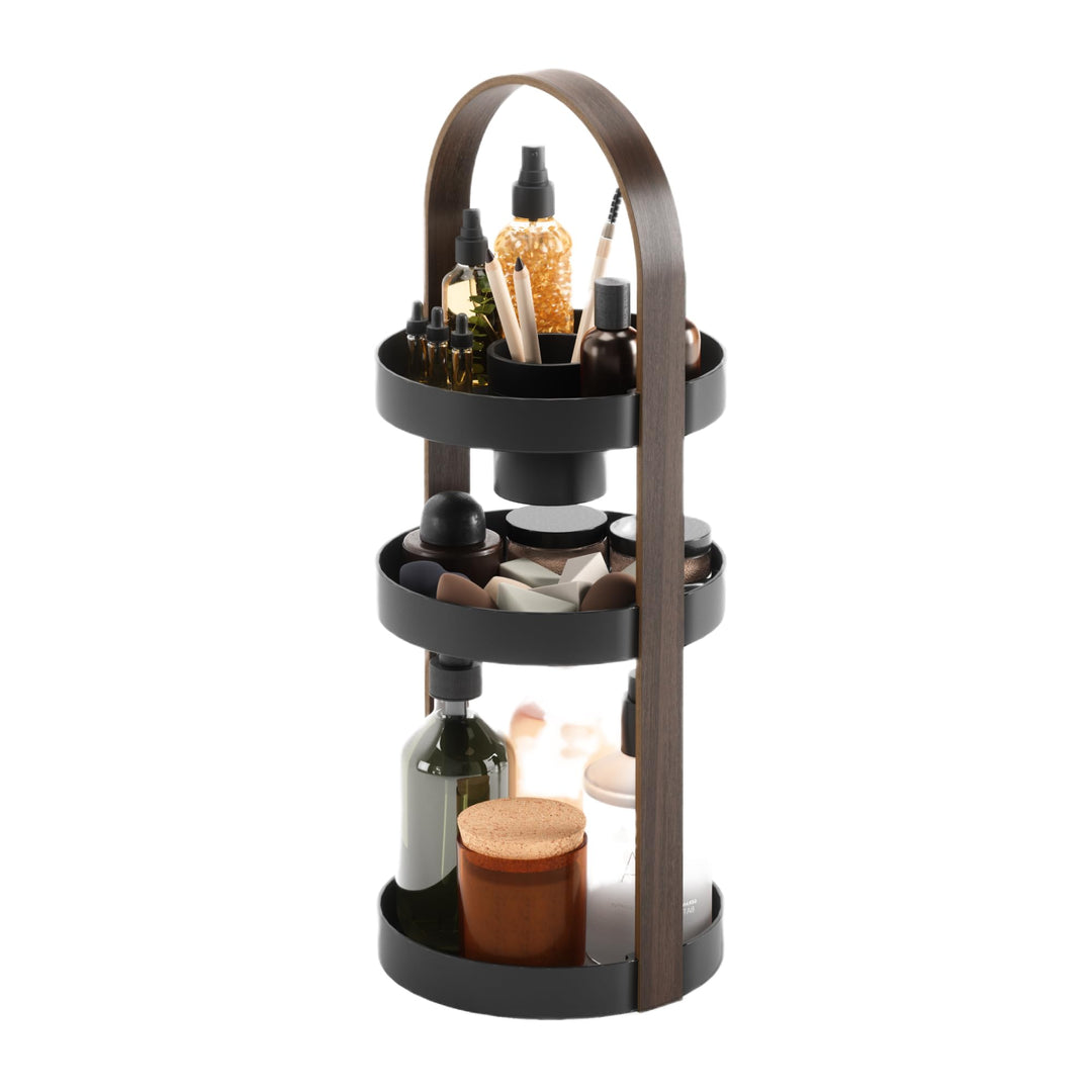 Umbra Bellwood Kosmetik und Make-Up Organizer mit herausnehmbarem Behälter für Schminkpinsel, 3-stuf